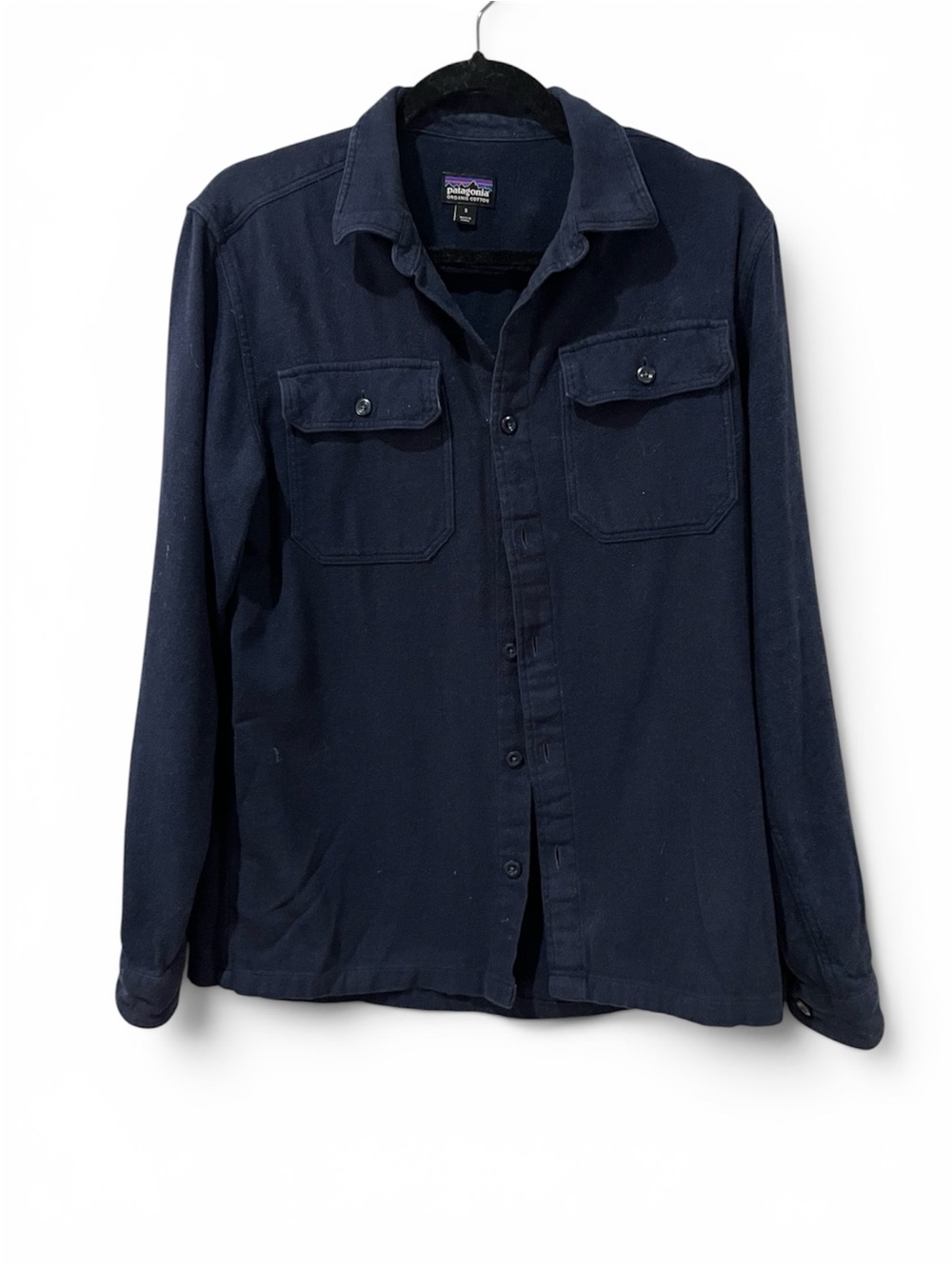 Patagonia Men’s SzS Dark Navy Long-Sleeve Button-Up Shirt Jacket